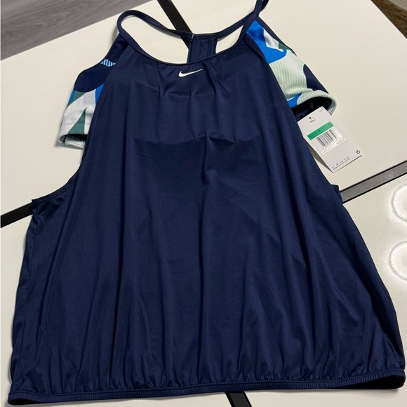 Nike Dark Blue Swimsuit with Patterned Accents - Picture 3 of 9